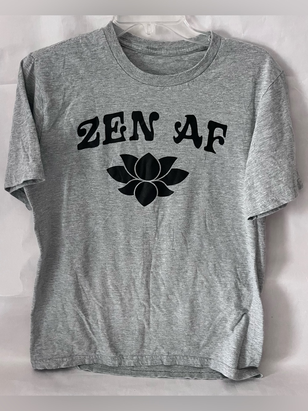 Gray ZEN AF Lotus Flower Graphic Tee Size Medium M Soft Cotton